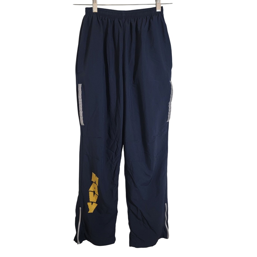 US Navy Military PT Trackpant Reflective Pull‎ On Blue Gold Small Short Side Zip